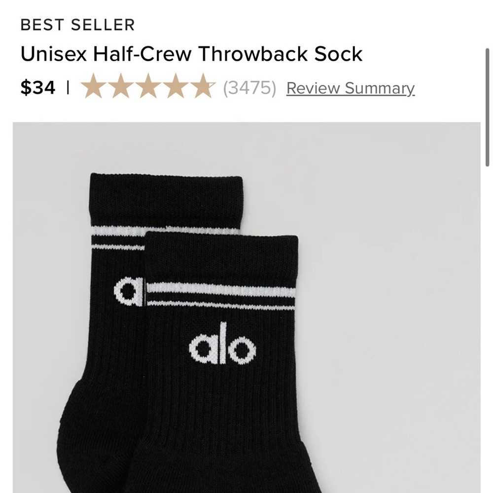 ALO YOGA crew socks